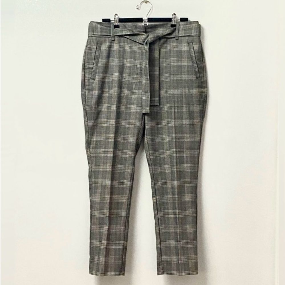 Belted Plaid Trousers